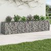 vidaXL Pat ridicat din gabion 2 pcs Argintiu 260 x 60 x 55 cm