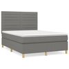 vidaXL Pat box spring cu saltea, gri &icirc;nchis, 140x200 cm, textil