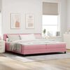 vidaXL Pat cu arcuri cu saltea cu headboard Roz 200 x 200 cm Catifea