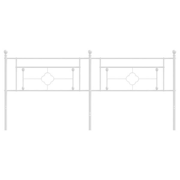 vidaXL Tăblie de pat de schimb metalică, alb, 200 cm