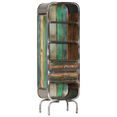 vidaXL Dulap înalt, multicolor, 40x30x126 cm, lemn masiv reciclat