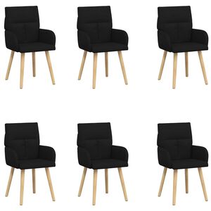 vidaXL Scaune de dining 6 buc. Țesătură Negru 60 x 56 x 96 cm