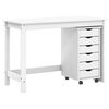 vidaXL Set birou și cabinet mobil MOSS 2 pcs Alb