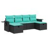 vidaXL Set mobilier de grădină cu perne, 6 piese, negru, poliratan