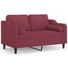 vidaXL Canapea cu 2 locuri cu pernuțe, roșu vin, 120 cm, textil