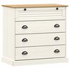 vidaXL Comodă cu sertare VIGO, alb, 80x40x76 cm, lemn masiv de pin