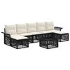 vidaXL Set de canapele pentru grădină 8 pcs Negru poliratan