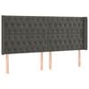 vidaXL Tăblie de pat cu aripioare gri &icirc;nchis 203x16x118/128 cm catifea