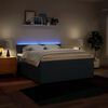 vidaXL Pat box spring cu saltea, albastru, 180x200 cm, material textil