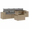 vidaXL Set canapele de grădină cu perne, 5 piese, bej, poliratan
