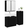 vidaXL Set de mobilier pentru baie 3 pcs Stejar Negru Lemn compozit