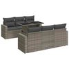 vidaXL Set canapele de grădină, 7 piese, cu perne, gri, poliratan