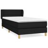 vidaXL Pat box spring cu saltea, negru, 90x190 cm, textil