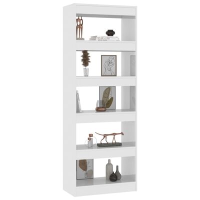 vidaXL Bibliotecă/Separator cameră alb extralucios, 60x30x166 cm PAL