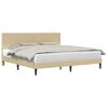 vidaXL Cadru de pat cu headboard Verde deschis gri 200 x 200 cm
