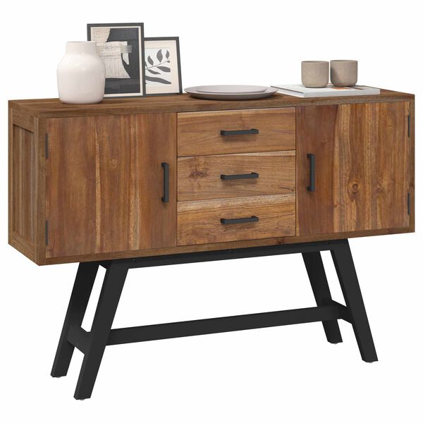 vidaXL Support TV cu sertar natural 110 x 30 x 75 cm Lemn solid de tec