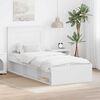 vidaXL Cadru de pat cu headboard Alb 90 x 190 cm Lemn de pin masiv