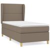 vidaXL Pat box spring cu saltea, gri taupe, 90x190 cm, textil