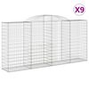 vidaXL Coșuri gabion arcuite 9 buc, 300x50x140/160 cm, fier galvanizat
