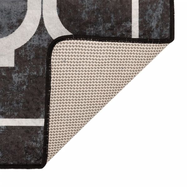 vidaXL Covor lavabil anti-alunecare, alb și negru, 160x230 cm