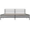 vidaXL Cadru de pat, gri sonoma, 200x200 cm, lemn prelucrat și metal