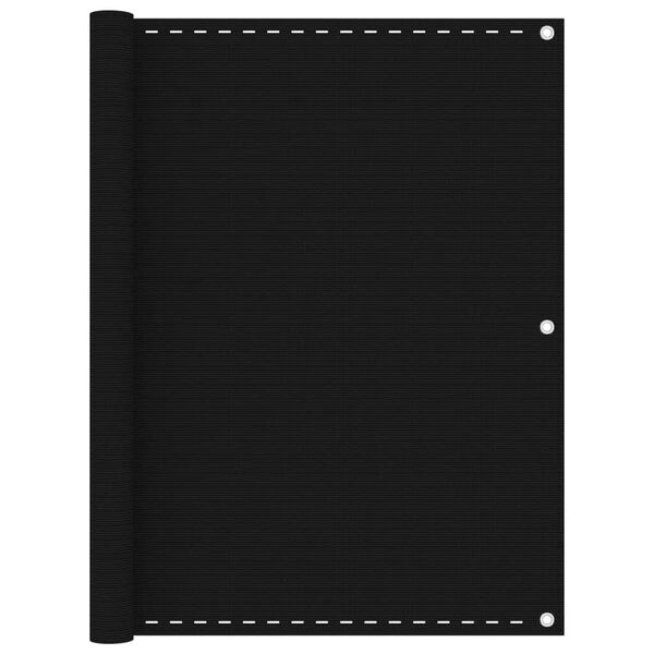 vidaXL Paravan de balcon, negru, 120x600 cm, HDPE