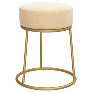vidaXL Taburet rotund, culoarea caisei, catifea