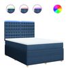 vidaXL Pat box spring cu saltea, albastru, 140x200 cm, textil