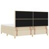 vidaXL Pat cu arcuri cu saltea cu headboard Crem 200 x 200 cm țesătură