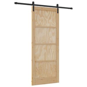 vidaXL Ușă glisantă 86 x 211 cm Lemn masiv de pin Natural și Negru