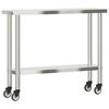 vidaXL Masă de lucru bucătărie cu roți, 100x30x85 cm, oțel inoxidabil