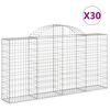 vidaXL Coșuri gabion arcuite 30 buc, 200x30x100/120 cm fier galvanizat
