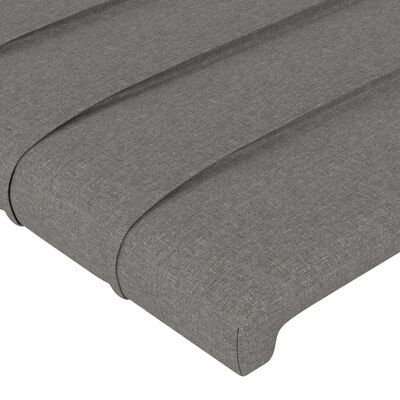 vidaXL Tăblie de pat cu aripioare gri închis 183x16x118/128 cm textil