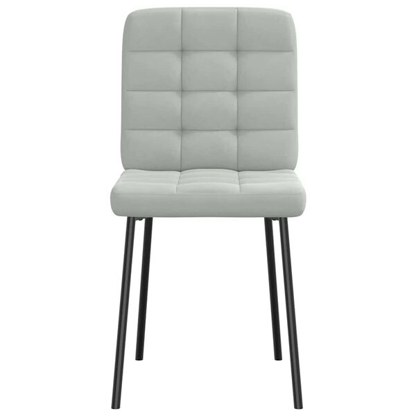 vidaXL Scaune de bucătărie, 4 buc., gri deschis, catifea