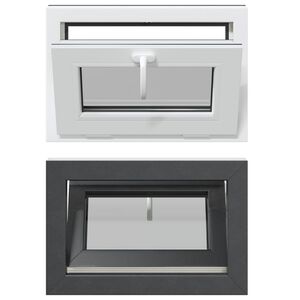 vidaXL Fereastră pentru subsol RISOR 60 x 40 cm PVC și Sticlă Antracit