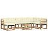 vidaXL Set de canapele de exterior cu pernă 9 pcs Alb și crem