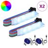 vidaXL Bandă LED 2 pcs Negru și Multicolor 1745 mm Cupru și Plastic