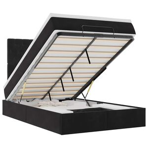 vidaXL Cadru de pat otoman cu saltele, catifea neagră 120x200cm