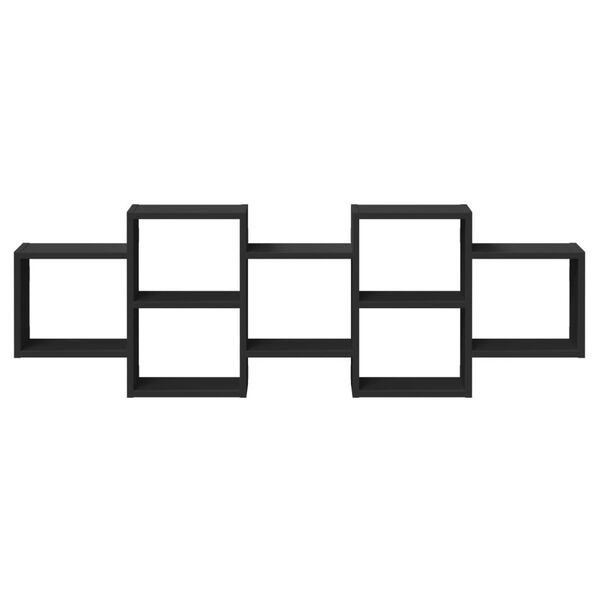 vidaXL Raft de perete, negru, 129x18x42 cm, lemn prelucrat