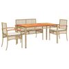 vidaXL Set mobilier de grădină cu perne, 5 piese, bej, poliratan