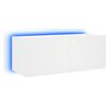 vidaXL Comodă TV de perete cu lumini LED, alb, 80x35x31 cm
