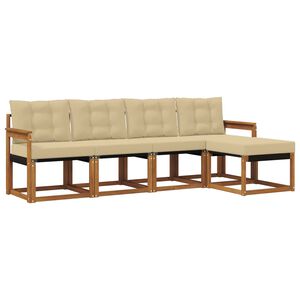 vidaXL Set de canapele de exterior 5 buc. 5-Locuri Natural și Bej