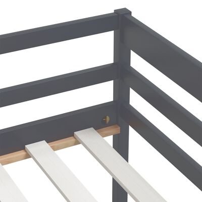 vidaXL Cadru de pat, gri închis, 90x200 cm, lemn masiv de pin