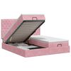 vidaXL Pat ottoman cu saltea cu headboard 2 buc. Roz Catifea