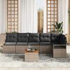 vidaXL Set de canapele pentru grădină cu pernă 7 pcs Gri Rattan poli
