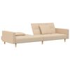 vidaXL Canapea extensibilă cu 2 locuri, 2 perne, crem, textil