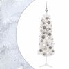 vidaXL Brad de Crăciun artificial &icirc;ngust cu globuri 120 cm 150 LED-uri