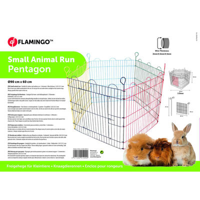 FLAMINGO Țarc joacă iepure „Pentagon” 5 piese, multicolor, 90x60 cm