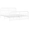 vidaXL Cadru de pat metalic cu tăblie de cap/picioare, alb, 183x213 cm