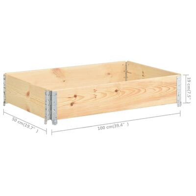 vidaXL Ramă pentru paleți, 50 x 100 cm, lemn masiv de pin